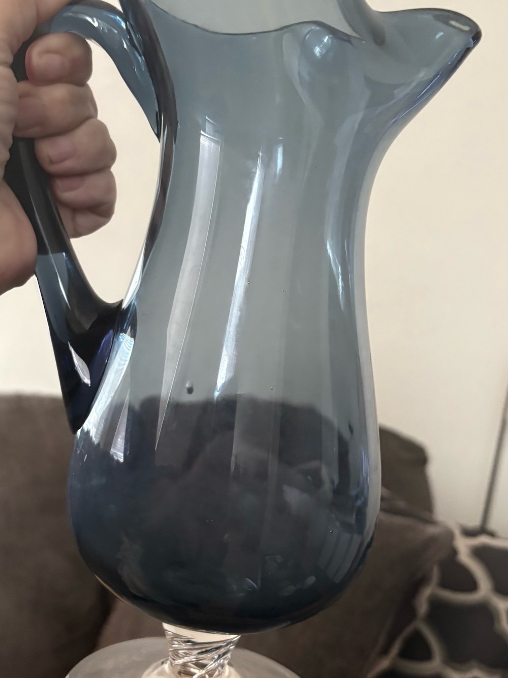 Vintage 1950’s Blenko Hand Blown Cobalt Blue Pitcher